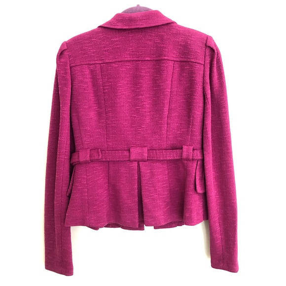 NWT Nanette Lepore Woven Joy Hunt 4 Jacket Magenta - Picture 6 of 8